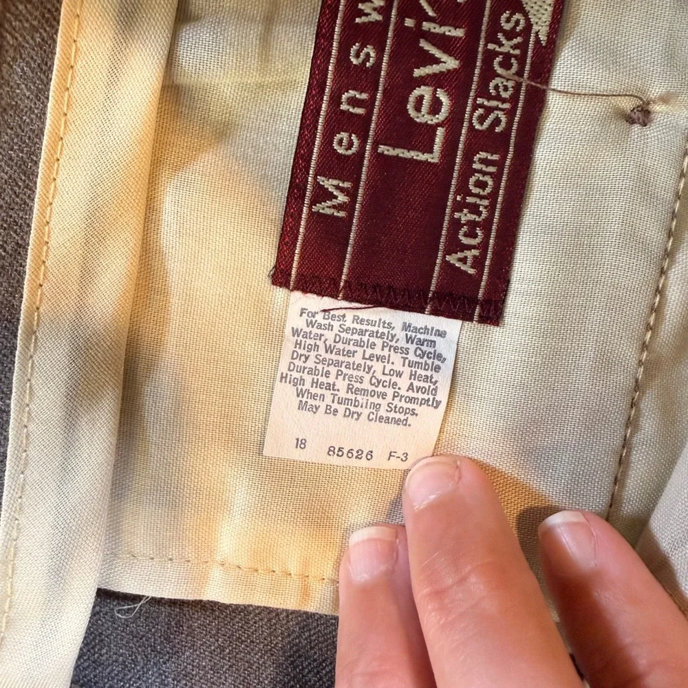 Vintage Levis Action Slacks Mens 30x30 Brown Sta-Prest Trousers 70's Retro USA